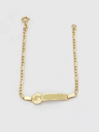 Pulsera bebé en oro 18k con delfín mate