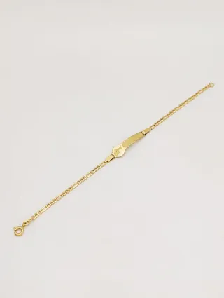 Pulsera bebé en oro 18k con delfín mate