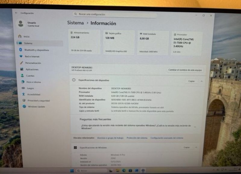 Ordenador HP ProDesk i5-7500 Windows 11 afbeelding 4