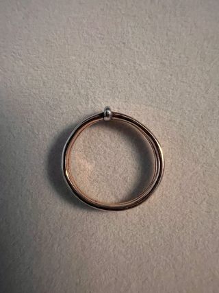 Anillo doble oro rosa y plata