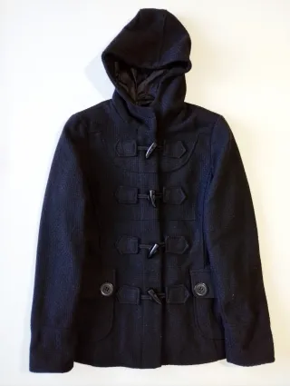 Trenca Lana Zara Mujer Negra