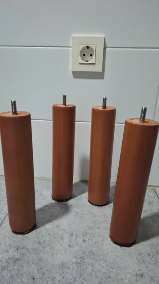 6 Patas Redondas Madera Base Tapizada