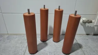 6 Patas Redondas Madera Base Tapizada