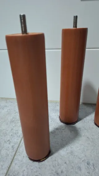6 Patas Redondas Madera Base Tapizada