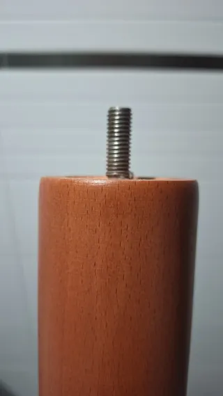 6 Patas Redondas Madera Base Tapizada