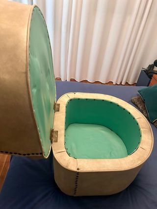 Sillón Vintage Piel Sintética Beige