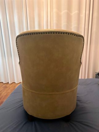 Sillón Vintage Piel Sintética Beige