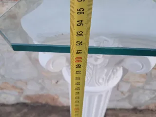 Consola de 2 Columnas de yeso más cristal