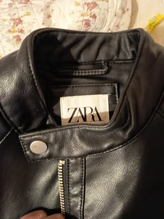 Cazadora cuero negra Talla M