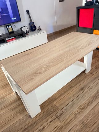 Mesa centro elevable con revistero