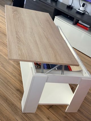 Mesa centro elevable con revistero