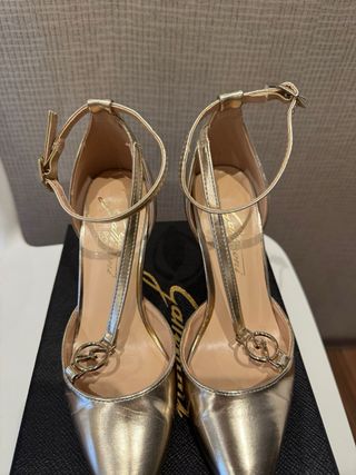 Scarpe Gattinoni tacco oro tg 36