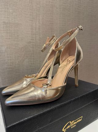 Scarpe Gattinoni tacco oro tg 36