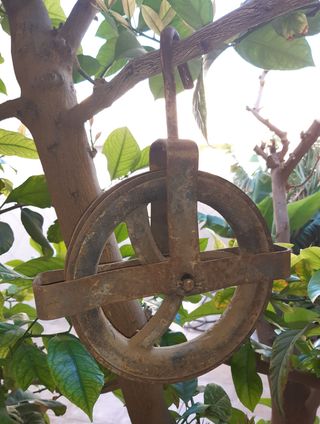 Polea Carrucha antigua vintage.