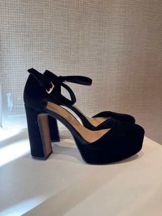 Scarpe con tacco nere plateau