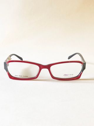 3-017-Occhiali Oxydo nuovi rosso nero rettangolare
