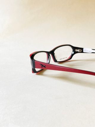 3-017-Occhiali Oxydo nuovi rosso nero rettangolare