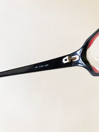 3-017-Occhiali Oxydo nuovi rosso nero rettangolare