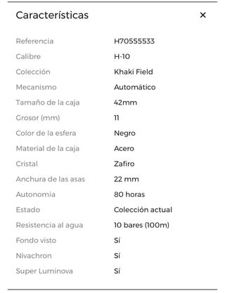 Reloj Hamilton Khaki Field Auto