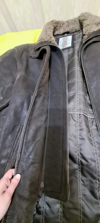 Chaqueta de cuero negra hombre