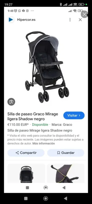 Silla de paseo Graco Mirage Shadow negro
