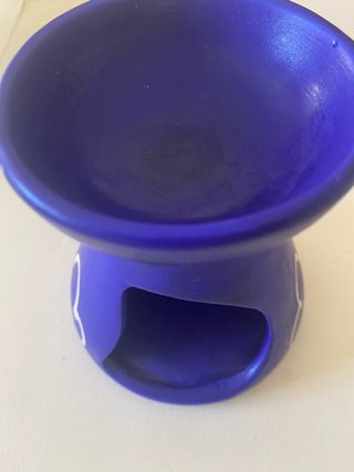Quemador de aceites y esencias azul