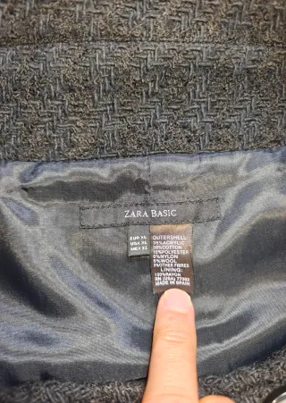 Abrigo Zara Negro Mujer