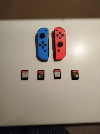Joy-Cons Nintendo Switch (Azul/Rojo) + Juegos
