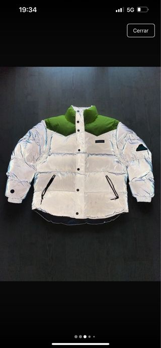 Abrigo Grimey plumífero reversible gris y verde