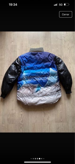 Abrigo Grimey plumífero reversible gris y verde