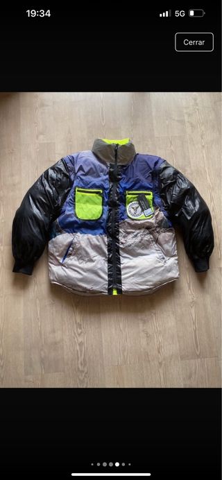 Abrigo Grimey plumífero reversible gris y verde