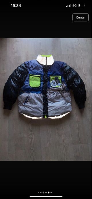 Abrigo Grimey plumífero reversible gris y verde