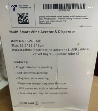 Aireador y dispensador de vino inteligente