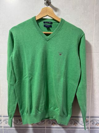 Jersey Gant Verde Cuello Pico
