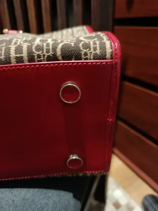 Bolso Carolina Herrera bowling marrón y rojo