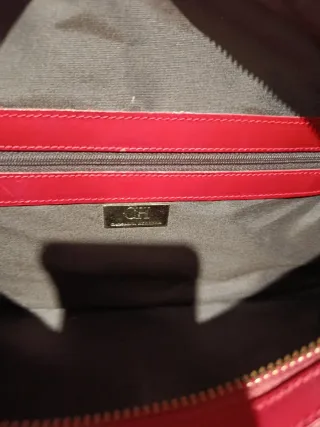 Bolso Carolina Herrera bowling marrón y rojo