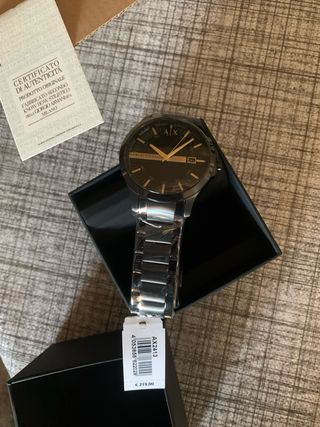 Orologio Armani Exchange nero e oro