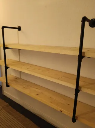 Estantería industrial madera y metal