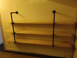 Estantería industrial madera y metal