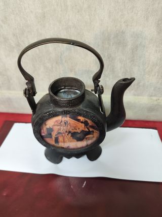 Teiera Cinese Metallo Vetro Decorazioni