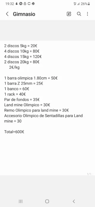 Equipo de Gimnasio Completo