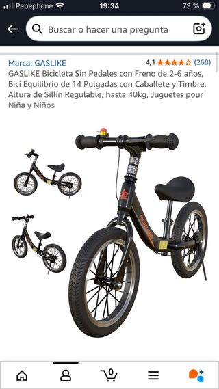 Bicicleta sin pedales para niños