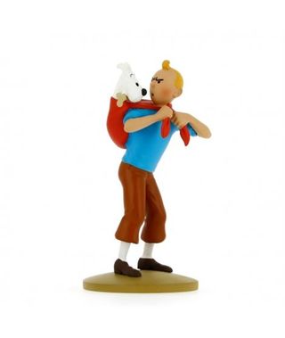 Figura Tintin llevando a Milú 12cm