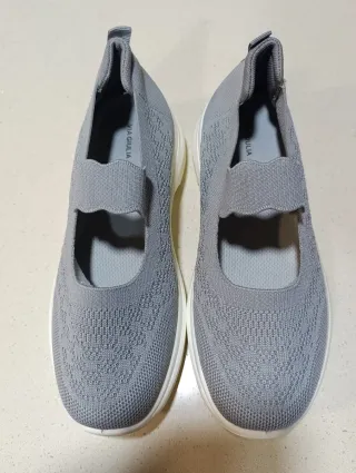 Zapatillas Mary Jane Mujer Grises NUEVAS