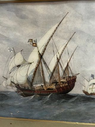 Cuadro Galeones Antiguos Marítimo