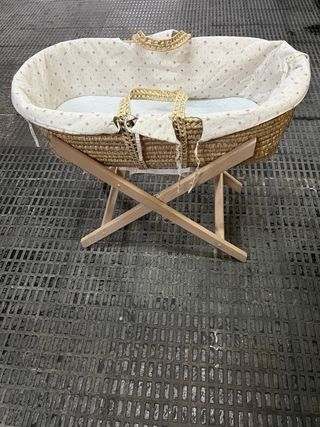 Moisés Mimbre Walking Mum + Soporte de madera