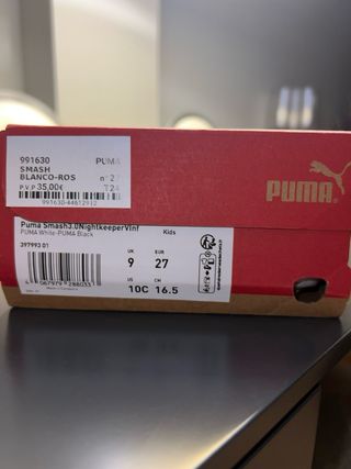 Zapatillas talla 27 Puma niña velcro blanco y rosa