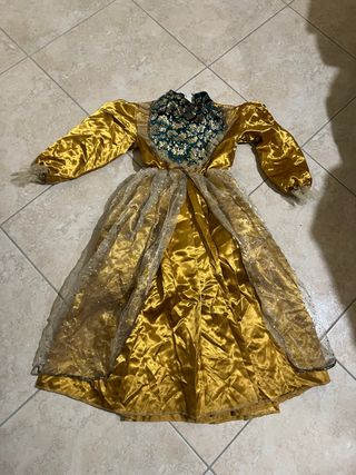 Vestito di carnevale Principessa reale oro bimba