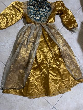 Vestito di carnevale Principessa reale oro bimba