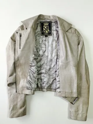 Chaqueta Piel Blanco Talla L/40